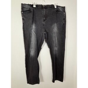 Truth Substance Common Sense Mens 48x32 Dark Wash Distressed Straight Leg Jeans